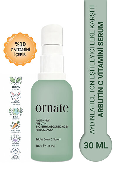 ORNATE Aydınlatıcı Renk Tonu Eşitleyici Leke Karşıtı C Vitamini Arbutin Serum...