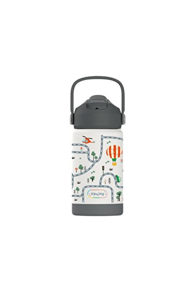 SipnJoy FlipSip Çocuk Su Termosu | 360 ml -Roads