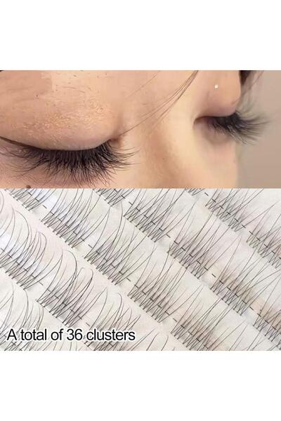 Choice 36 clusters glue-free fishtail false eyelashes Cluster Natural Volume ...