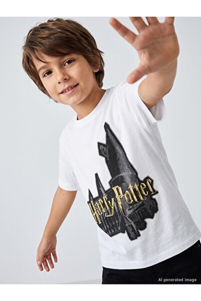 Harry Potter Erkek Çocuk Tişört 6-9 Yaş Beyaz