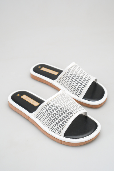SENASTİL L01 Women's Knitted Detailed Daily Soft Textured Insole Summer Slippers