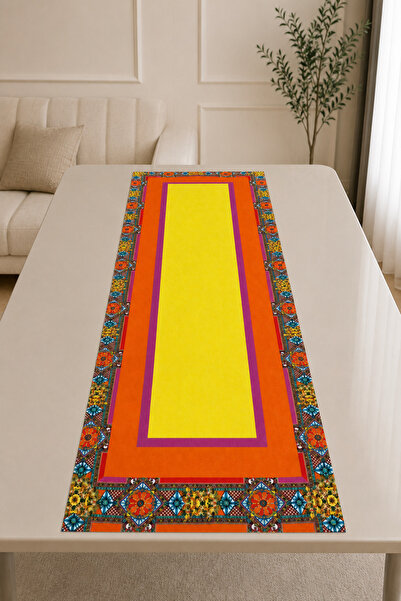 naya home 40x140cm Dokuma Leke Tutmaz Baskılı Tay Tüyü Kumaş Masa Örtüsü Deko...