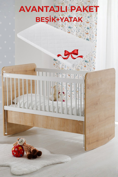 Babywhen Bebek Beşiği Anne Yanı Sallanan 4 Kademeli Yükseklik Ayarlı + Yatak ...