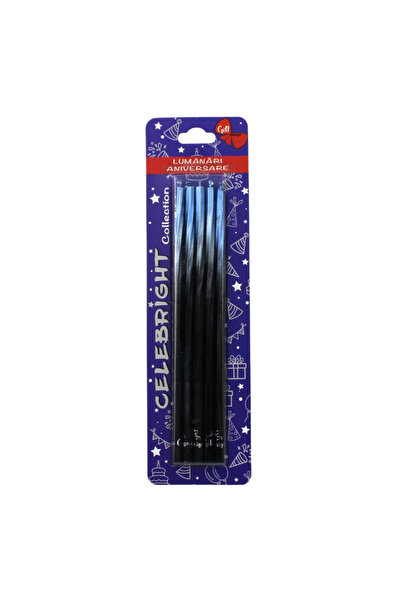 BM GİFT DESİGN Set 5 lumânări tort negru albastru Celebright 14.5cm