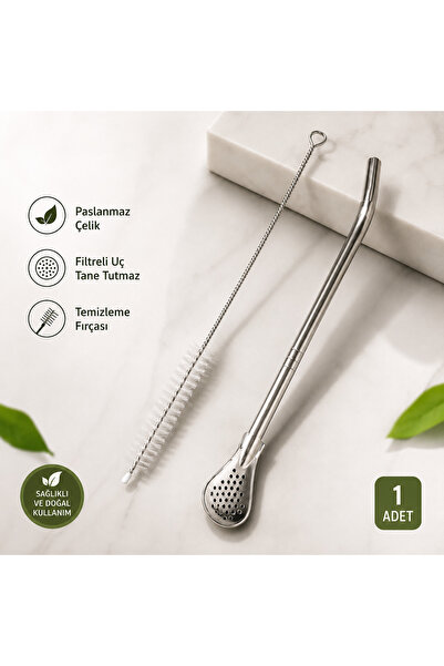 Hayveys Kaşıklı Delikli Pipet Ve Temizleme Fırçası