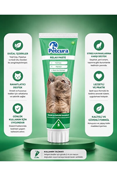 Kedi Malt Macunu Relax Paste 100 g | Bitkisel İçerikli Tamamlayıcı Kedi Macunu