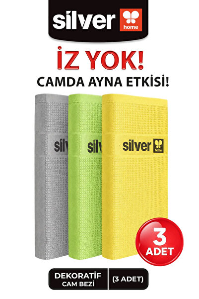 SİLVER HOME Mikrofiber 3lü Dekoratif Cam Bezi 42x68cm - Syg