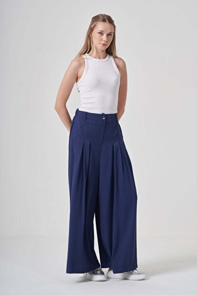 FTZ WOMEN Women's Palazo Trousers Navy Blue 31361