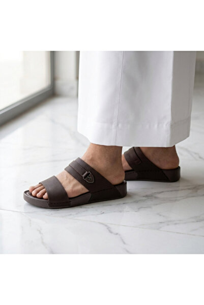 Stone Sermoda men's Slipper - double buckle adjustable Stretchy sole Leather ...