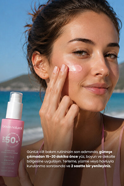 Bade Natural 50 Spf+ Aydınlatıcı Pembe Güneş Koruyucu Krem 30 ml