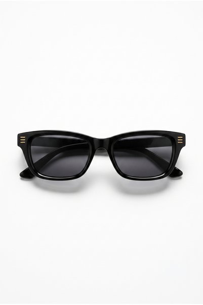 Houseofeyeris Axel – Black Square Thin Frame Uv400 Retro Sunglasses