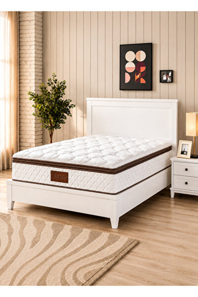 Yatakcım Loft Pedli Full Ortopedik Bel Destekli Yaylı Yatak (Kahve) 100X200