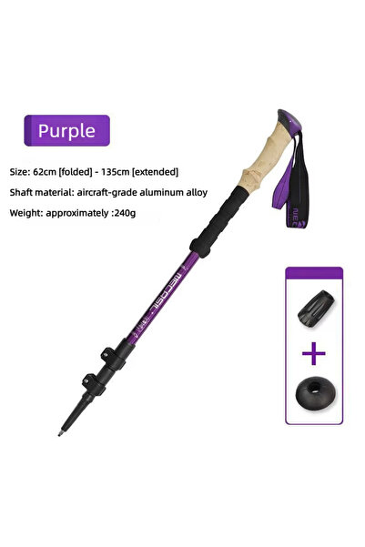 Choice PURPLE 1pcs Aluminum Outdoor Hiking Anti Shock Walking Sticks Telescop...
