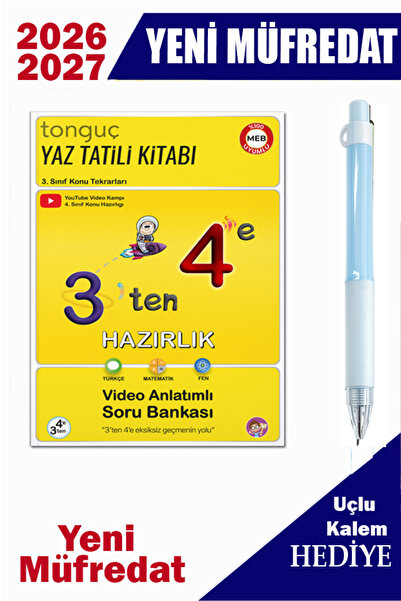 Tonguç Yayınları 3 ten 4 e hazırlık yaz tatili kitabı + Hediyeli