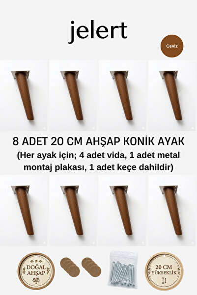 Jelert Konik Masif Gürgen Mobilya Ayağı 20 cm – Metal Montaj Aparatlı, Robot ...