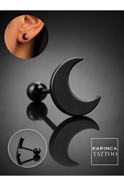 Karınca Piercing Ay Piercing Moon Hilal Conch Tragus Flat Helix Kıkırdak Kula...