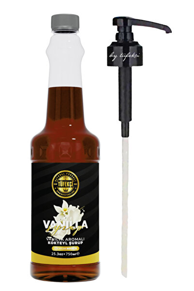By Tüfekçi Vanilya Aromalı Kahve Şurubu 750 Ml ve 3 Cl Şurup Pompası | Kahve,...