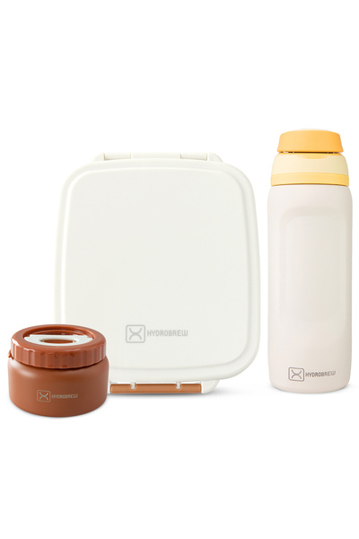Hydrobrew Mega Flex Bento Lunch Box 1864ml w/ Sip Switch Water Bottle 1000ml ...