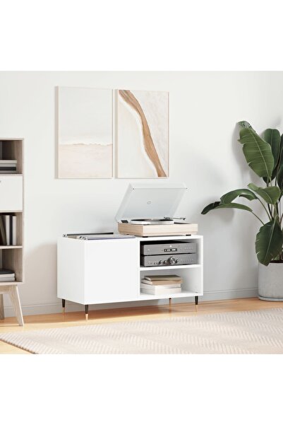 Concept Dulap de discuri, alb, 85x38x48 cm, lemn prelucrat
