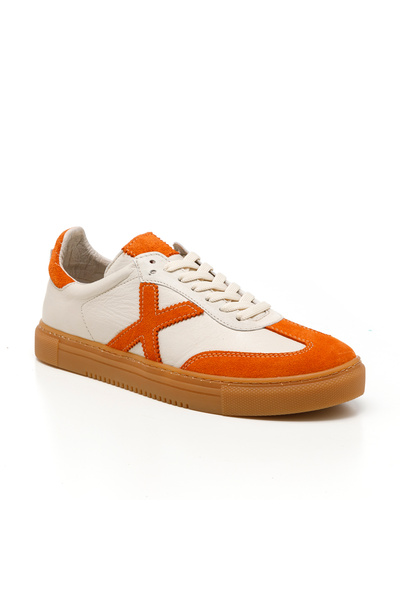 John May Kadın / Kız Sneaker MAR-25Y-192-3030 Orange Süet-Bej Cilt-Orange Süet