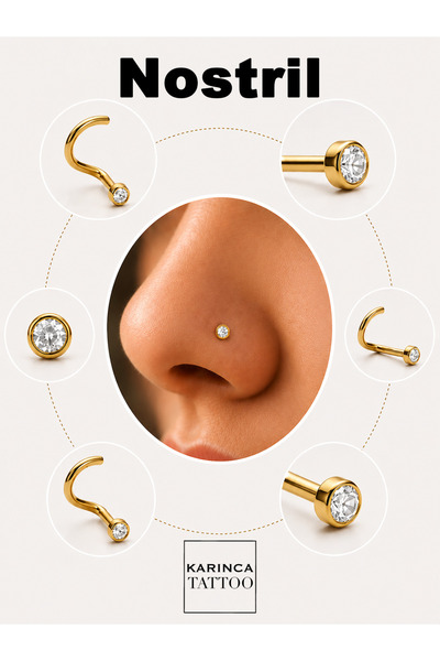 Karınca Piercing Burun Piercingi Cerrahi Çelik Nostril (Karınca Tattoo)