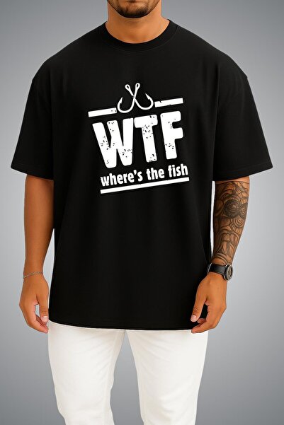 Bahriyeli Collection Oversize  - Where Is the Fish Chest Printed Unisex T-Shirt