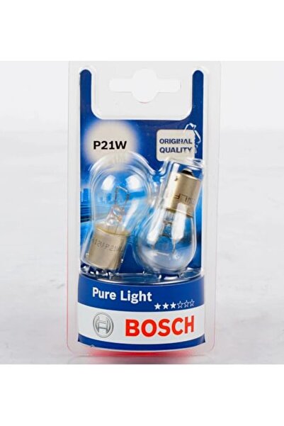 Bosch P21W Pure Light Fren stop Araç Ampulü, Orijinal Kalite, 2'li Paket