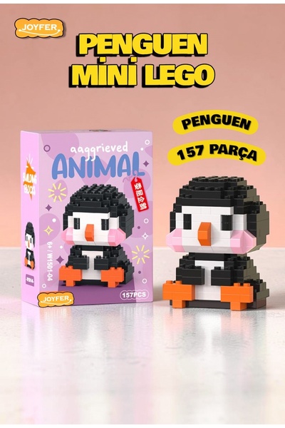 Joyfer 157 Parça Penguen Model Karakter Figürü 3D Yapı Oyuncakları Mikro Blok...