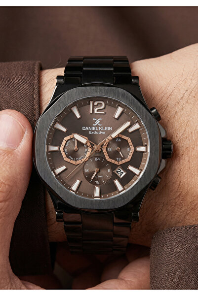Daniel Klein Exclusive Black Stainless Steel Watch for Men DK.1.14216-5