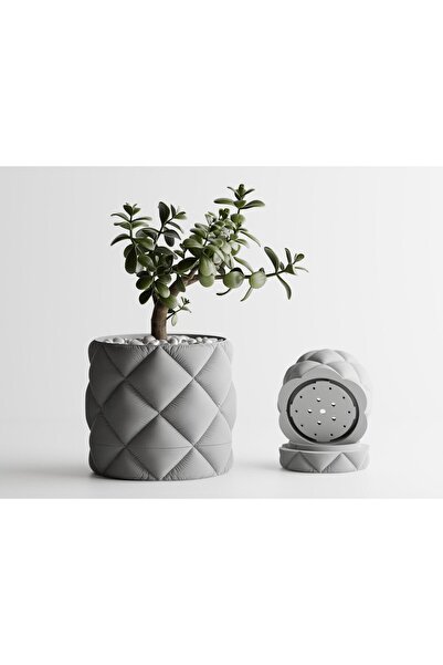 Sani Ghiveci decorativ, Atlanta, mic 91 x 91 x 85 mm, Gri deschis mat