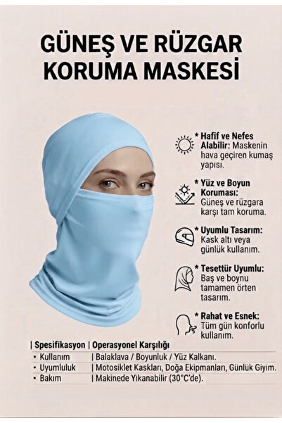 Mrey Лятна бебешко синя маска за слънце и вятър, тънка и лека ски маска, бала...