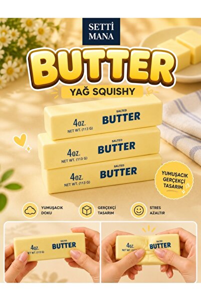 SETTİ MANA Butter Yağ Squishy Yumuşak Sıkılabilir Stres Oyuncağı Slow Rising