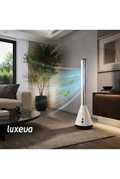 Luxeva Nexa White Slim Tower Bladeless (Pervanesiz) Turboşarj Soğutucu Vantil...
