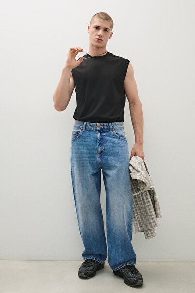 Bershka İşlemeli neobarrel fit jean