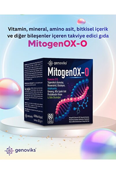 GENOVİKS BİYOTEKNOLOJİ mitogenOX-O Vitamin, mineral, amino asit, bitkisel içe...