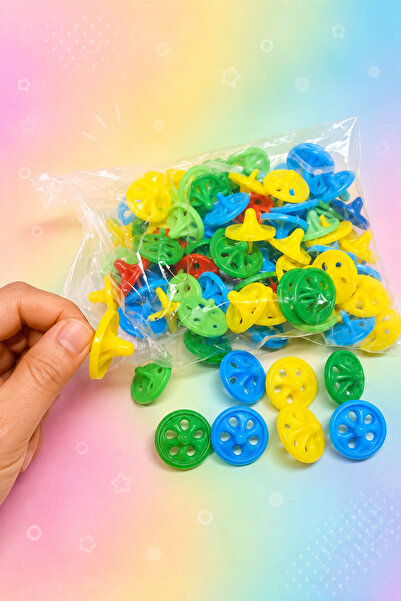 MİNGODAN 15 li El Topaçı Parmak Topaç Renkli Plastik Çocuk Topaçı Nostaljik O...