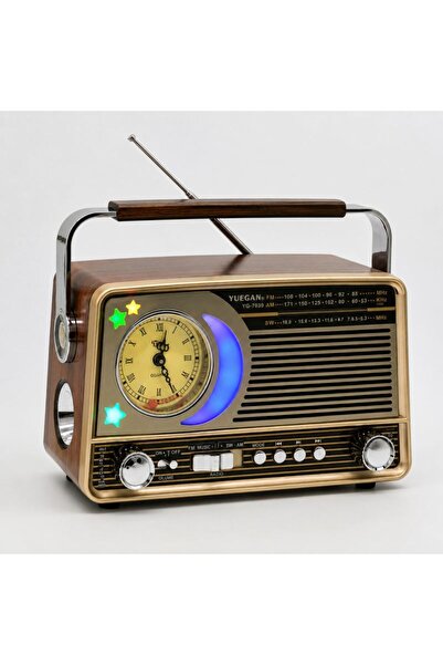 Sezy Retro Tasarımlı Solar Panelli Bluetoothlu Hoparlör Taşınabilir FM Radyo ...