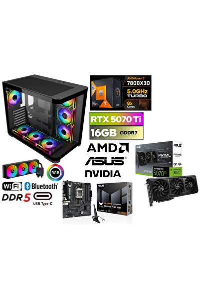 ASUS Şafak Bilgisayar X S1 | 16GB RTX 5070 Ti | Ryzen 7 7800X3D | 32GB RAM | ...