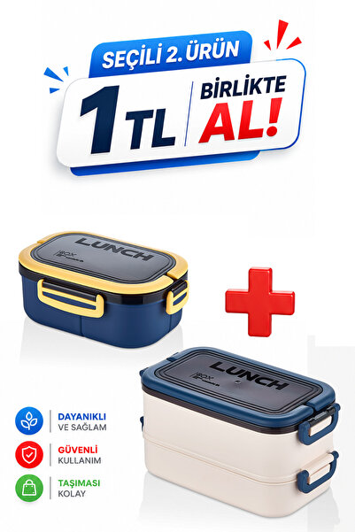M&L LUNCH BOX 2 Katlı Taşınabilir Yemek Kabı Lunch Box Diyet Beslenme Kutusu ...