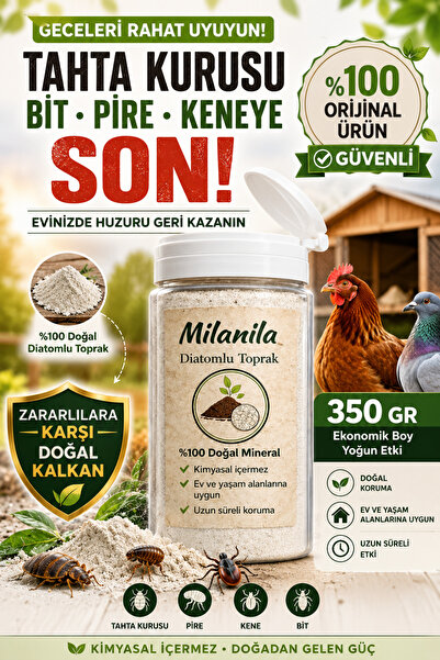 MilaNila Diatom toprağı,tahta kurusu ilaci bit parazit tozu,diatomlu toprak t...