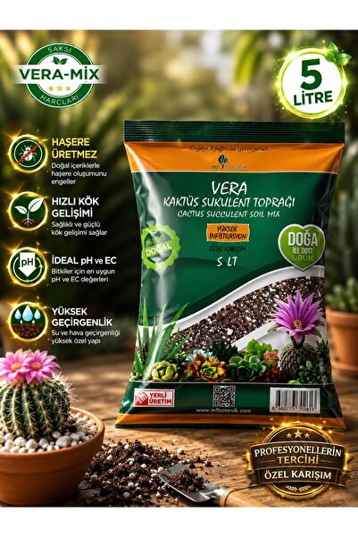 MF Botanik Kaktüs Sukulent Toprağı 5 lt - Teraryum Için Uygun Toprak