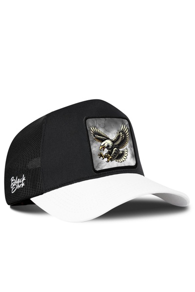 BlackBörk White-Black Trucker Hat with Eagle Logo