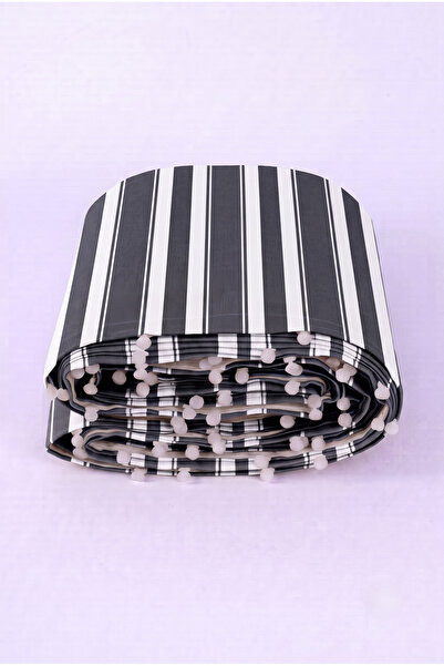 Yuka Black and White Balcony Curtain Luxury 1St Class Tarpaulin Fabric Rainpr...