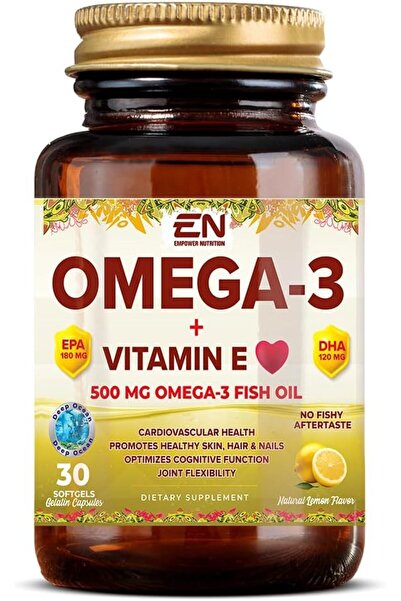 Empower Nutrition Omega-3 + Vitamin E, 500 mg Omega-3 Fish Oil, Supports Card...