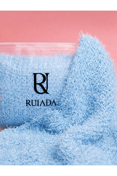 RUIADA منشفة حمام زرقاء فائقة المرونة مصنوعة من مادة الليف مقاس 30×40 سم ومنا...