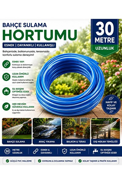 BDZ DERİ Hortum. Araba Yıkama Bahçe Sulama Balkon Yıkama Hortumu 30 Metre