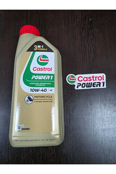 CASTROL Power 1 4t 10w - 40 4 Zamanlı Motosiklet Yağı 1 L ( 2026 üretim STİCKER HEDİYELİ)