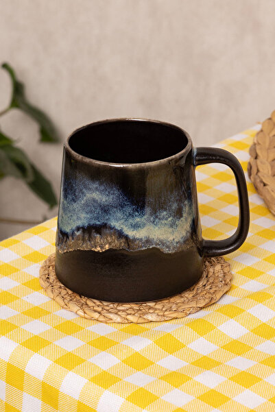 Mions North El Yapımı Stoneware Premium - Mavi/Siyah Kahve & Çay Kupası