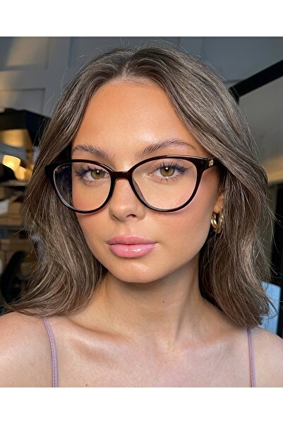 funeyes Tokyo Brown Cat Eye Metal Hinged Popular Blue Light Protection Glass ...