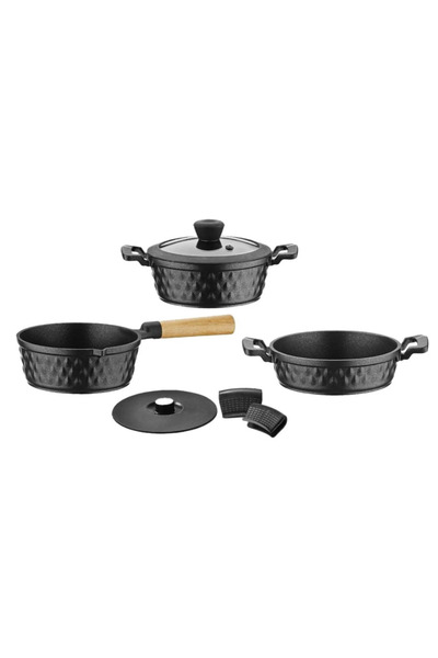 Brioni Diamond 5 Parça Siyah Midi Set